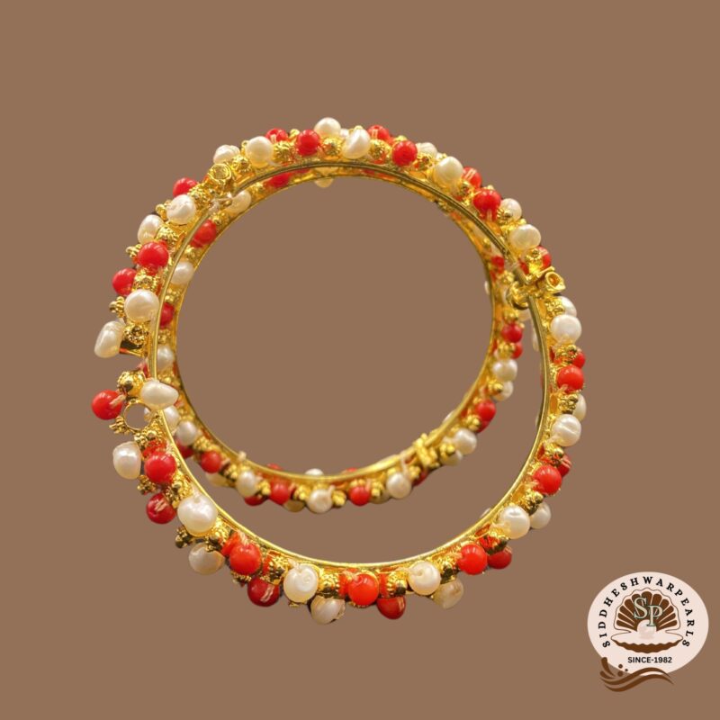 Pearl and Coral Bangles