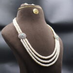 Majestic Green Stone Side Brooch Necklace - Image 4