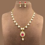 Ruby Pendant Pearl Necklace - Image 2
