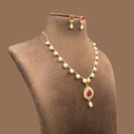 Ruby Pendant Pearl Necklace - Image 3