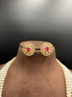 Radiant Ruby Stone Side Brooch Necklace 2 - Image 4