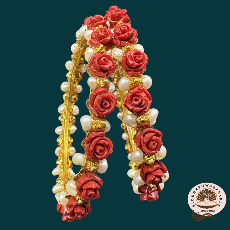 Pearl and Coral Bangles