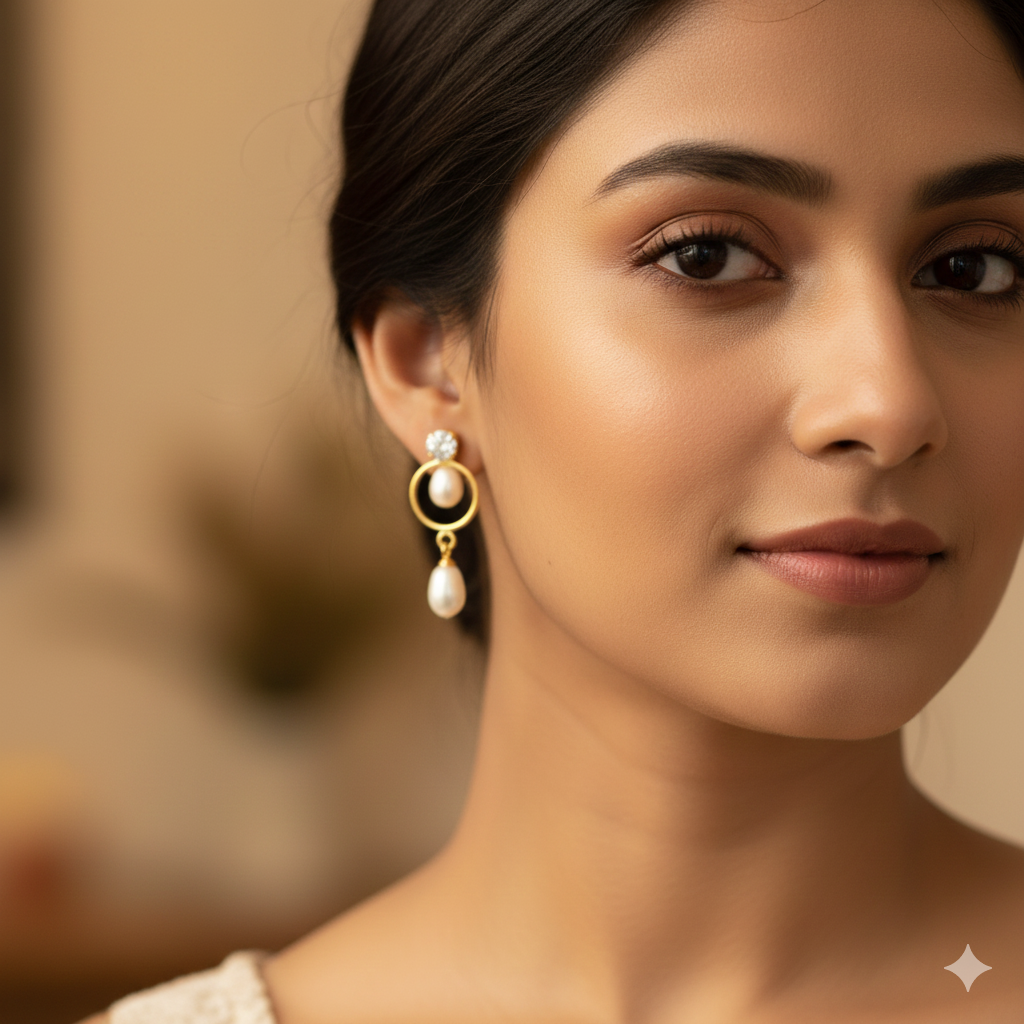 Elegant Pearl Hanging Earrings 10 - Image 1