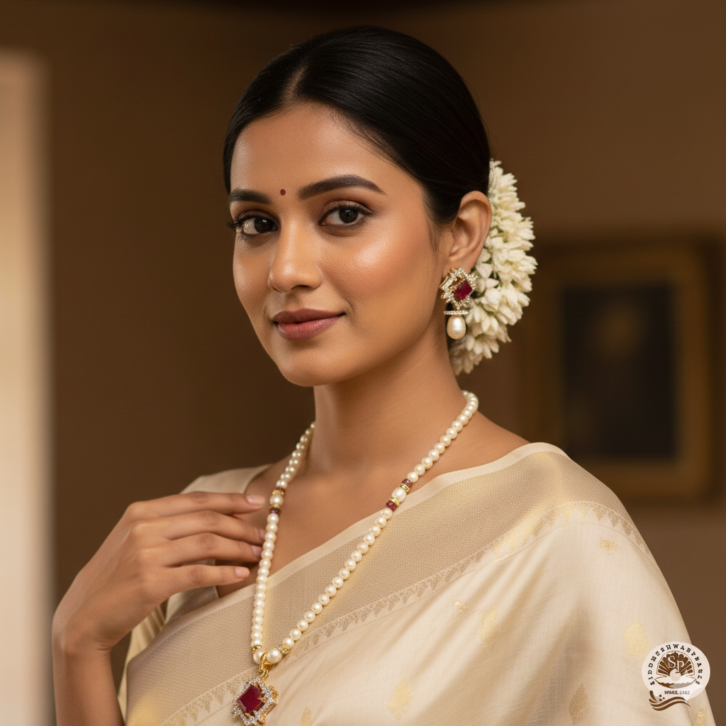 Simple Necklace with Pearl - Image 1