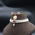 Ruby Pendant Pearl Choker Necklace - Image 3