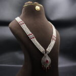 CZ Ruby Rani Haar Set - Image 4