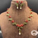 Pearl With Coral-Jade Necklace
