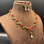 Grace Pearl With Coral-Jade Necklace 10 - Image 2