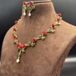 Grace Pearl With Coral-Jade Necklace 10 - Image 3