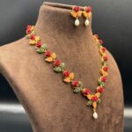 Exquisite Pearl With Coral-Jade Necklace 5 - Image 2