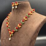 Exquisite Pearl With Coral-Jade Necklace 5 - Image 3