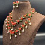 Opulent Pearl With Coral-Jade Necklace 7 - Image 3