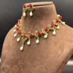 Majestic Pearl With Coral-Jade Necklace 8 - Image 3
