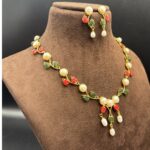 Exquisite Pearl With Coral-Jade Necklace 9 - Image 2