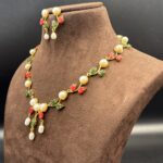 Exquisite Pearl With Coral-Jade Necklace 9 - Image 3