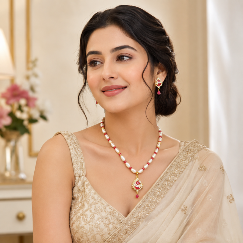 Simple Pearl Pendant Necklace