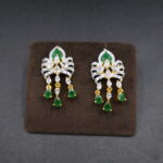 CZ Emerald Pearl Choker Necklace - Image 5