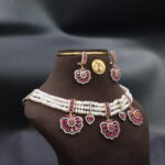 Classic Ruby Pearl Choker Necklace - Image 3