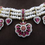 Classic Ruby Pearl Choker Necklace - Image 4