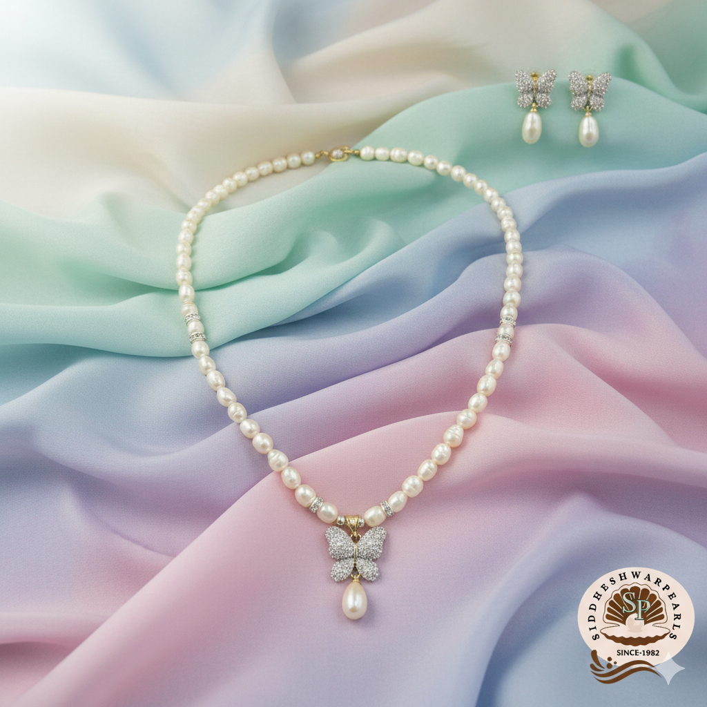 Simple Pearl Pendant Necklace - Image 1
