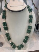 Real Pearl Emerald Necklace