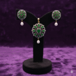 CZ Emerald Pendant Set
