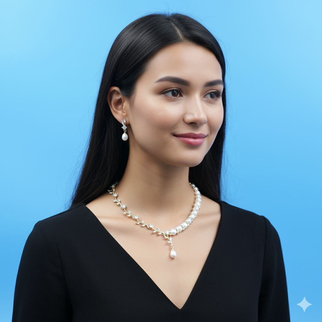Gemini_Generated_Image_s2kwebs2kwebs2kw CZ Button Pearl Necklace - Image 1