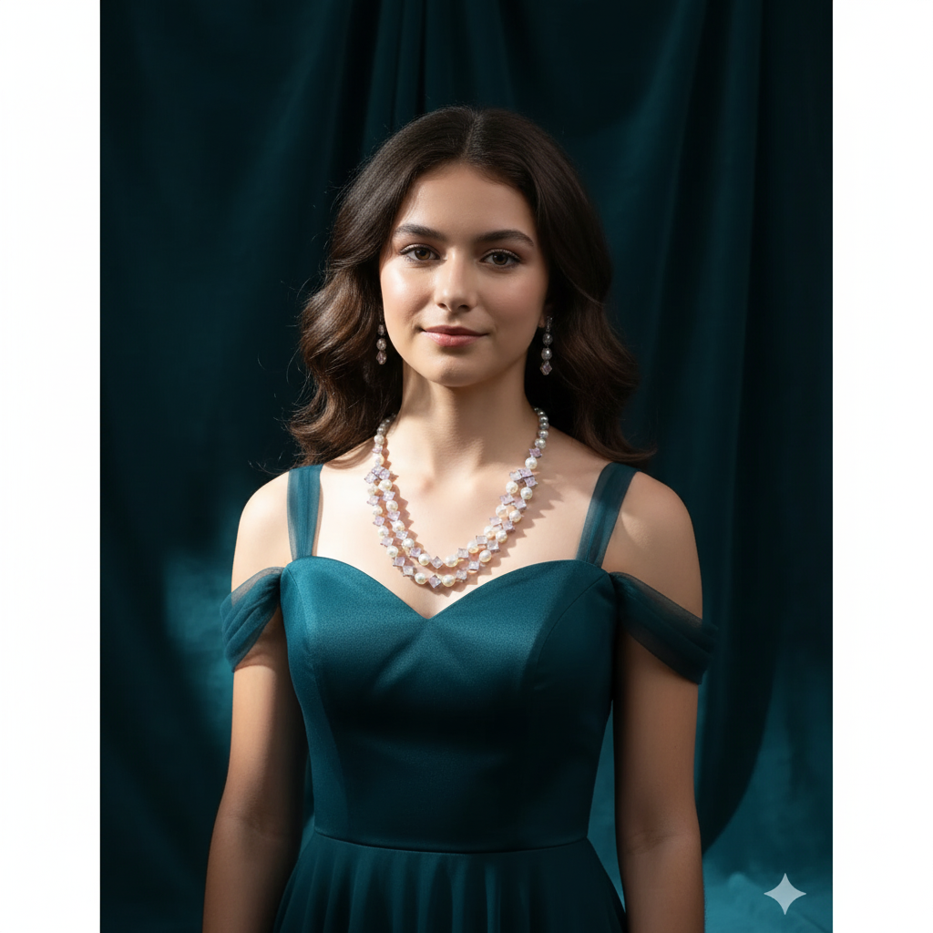 Ruby Long Pearl Necklace - Image 1