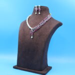 Ruby Stone Pearl Necklace Set - Image 2