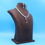 Ruby Stone Pearl Necklace Set - Image 3