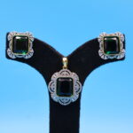 Emerald Stone Pendant With earrings - Image 2