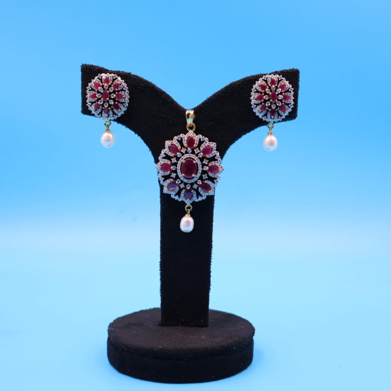 pendant with earrings