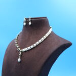 CZ Button Pearl Necklace - Image 2