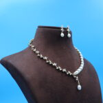 CZ Button Pearl Necklace - Image 3