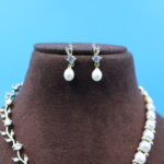 CZ Button Pearl Necklace - Image 4