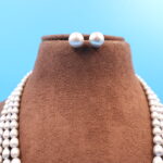 Three Layered Gradation Oval Grey Pearl Necklace - Image 5