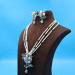 CZ Flower Pearl Necklace - Image 3