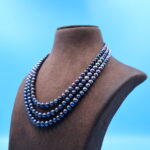 Three Layer Grey Pearl Necklace - Image 3