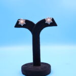 Flower Design Pearl Stud Earrings - Image 2