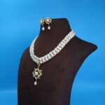 CZ Pendant Two Layer Pearl Necklace - Image 3