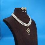 CZ Pendant Two Layer Pearl Necklace - Image 4