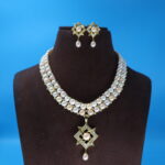 CZ Pendant Two Layer Pearl Necklace - Image 2