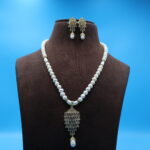 CZ  Pendant Pearl Necklace - Image 2