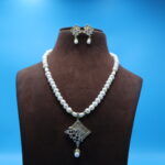 CZ Pendant Pearl Necklace - Image 2