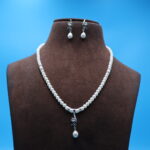 CZ Pendant Pearl Necklace - Image 2