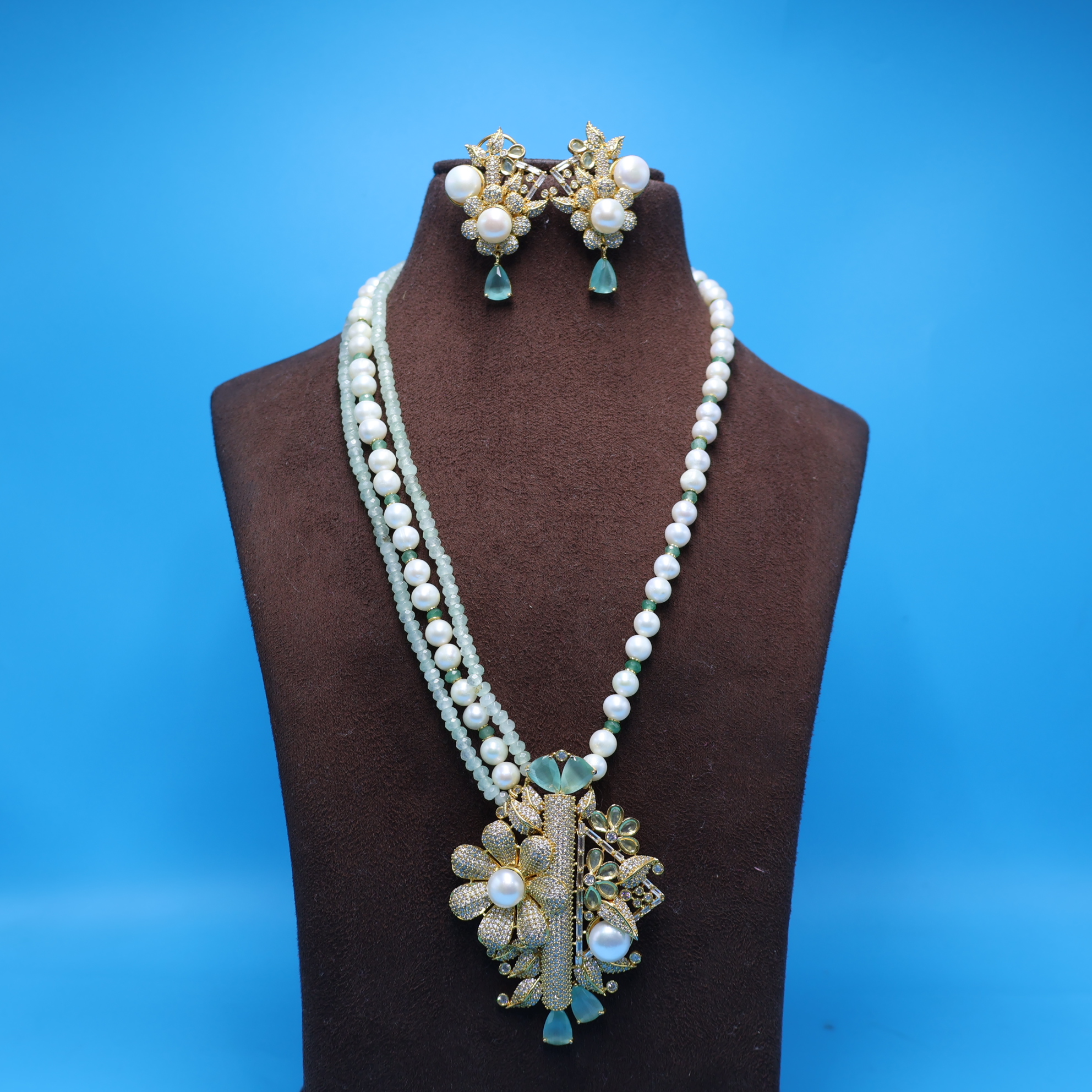 CZ Pendant Rani Haar Set - Image 1