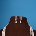 CZ Ruby Side Brooch Pearl Necklace - Image 5