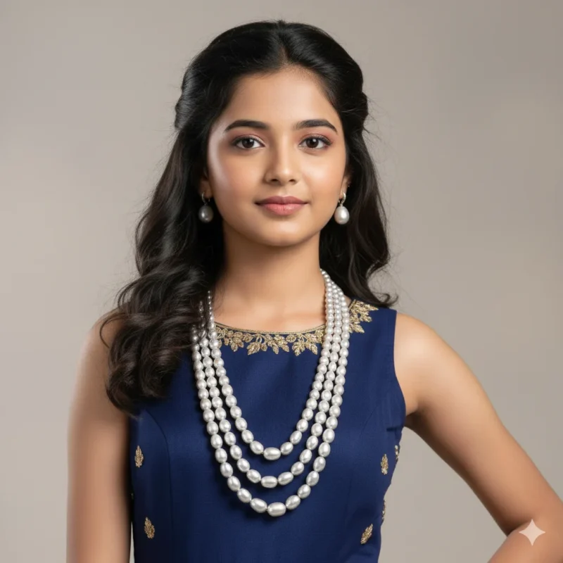 Pearl Stud Earrings and Necklace Set