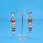 CZ Onex Hanging Pearl Earrings - Image 2