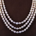 Three Layer Oval Pearl Necklace - Image 5